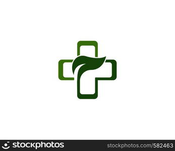 Herbal medicine logo concept illustration