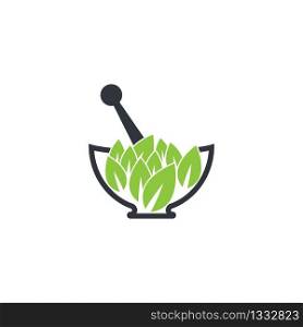 Herbal medicine logo template vector icon illustration