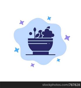 Herbal, Medicine, Natural, Bowl Blue Icon on Abstract Cloud Background