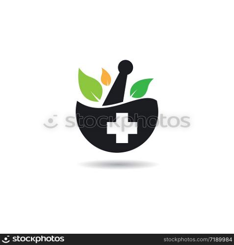 Herbal medicine symbol vector icon illustration