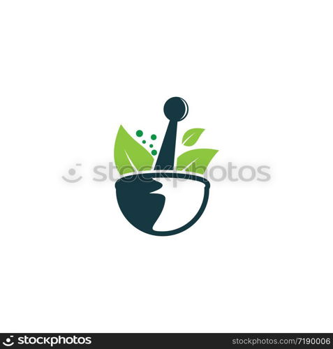 Herbal medicine symbol vector icon illustration