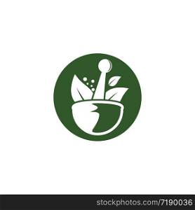 Herbal medicine symbol vector icon illustration