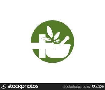 Herbal pharmacy icon and symbol vector illustration