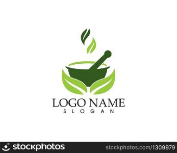 Herbal pharmacy logo vector template