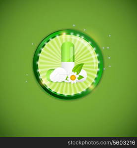 Herbal pill Environment background vector illustration