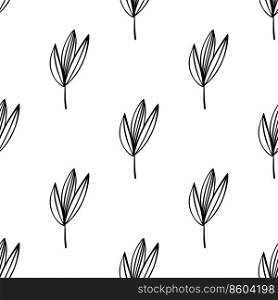 Herbal seamless pattern. Isolated on white background. Vector stock illustration.. Floral seamless pattern. Isolated on white background. Vector stock illustration.