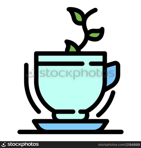 Herbal tea icon. Outline herbal tea vector icon color flat isolated. Herbal tea icon color outline vector