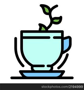Herbal tea icon. Outline herbal tea vector icon color flat isolated. Herbal tea icon color outline vector