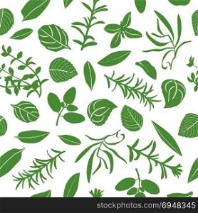 Herbes de Provence seamless pattern vector set. Herbes de Provence seamless pattern vector set. Popular culinary herbs. Design for cosmetics, restaurant, store, market, natural health care products . Can be used as logo, label, web, textile, emblem