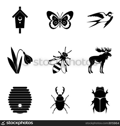 Herbivorous icons set. Simple set of 9 herbivorous vector icons for web isolated on white background. Herbivorous icons set, simple style