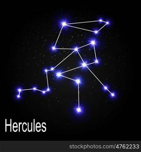 Hercules Constellation with Beautiful Bright Stars on the Background of Cosmic Sky Vector Illustration EPS10. Hercules Constellation with Beautiful Bright Stars on the Backgr