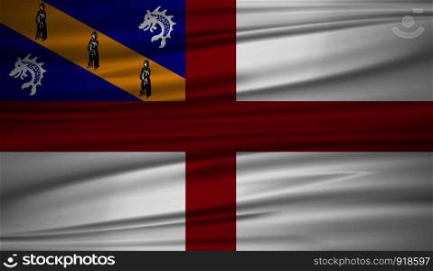 Herm flag vector. Vector flag of Herm blowig in the wind. EPS 10.
