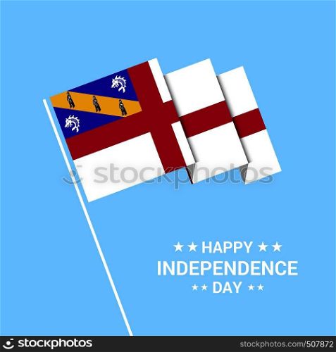 Herm Independence day typographic design with flag vector