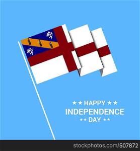 Herm Independence day typographic design with flag vector