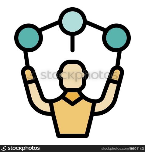 Hero icon outline vector. Business courage. Self career color flat. Hero icon vector flat