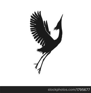 Heron and Stork Bird Silhouettes, art vector design illustration