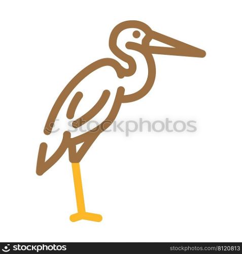 heron bird color icon vector. heron bird sign. isolated symbol illustration. heron bird color icon vector illustration