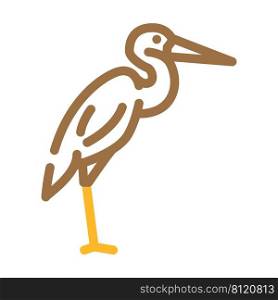 heron bird color icon vector. heron bird sign. isolated symbol illustration. heron bird color icon vector illustration