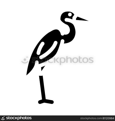 heron bird glyph icon vector. heron bird sign. isolated contour symbol black illustration. heron bird glyph icon vector illustration