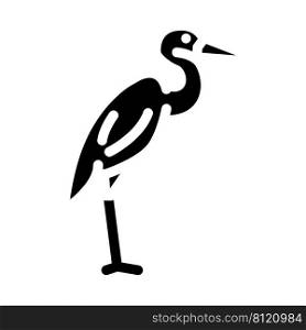 heron bird glyph icon vector. heron bird sign. isolated contour symbol black illustration. heron bird glyph icon vector illustration