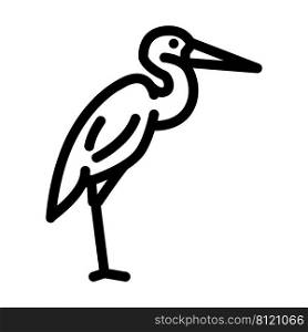heron bird line icon vector. heron bird sign. isolated contour symbol black illustration. heron bird line icon vector illustration