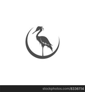 Heron logo icon illustration template vector