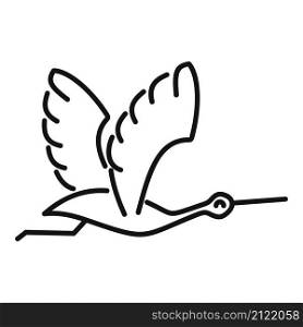 Heron stork icon outline vector. Fly bird. Baby nest. Heron stork icon outline vector. Fly bird