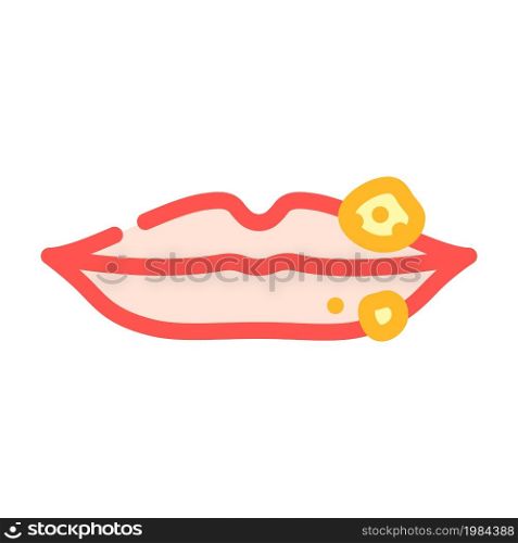 herpes skin disease color icon vector. herpes skin disease sign. isolated symbol illustration. herpes skin disease color icon vector illustration