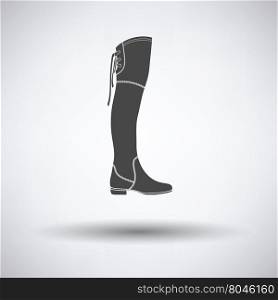 Hessian boots icon on gray background with round shadow. Vector illustration.