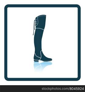 Hessian boots icon. Shadow reflection design. Vector illustration.