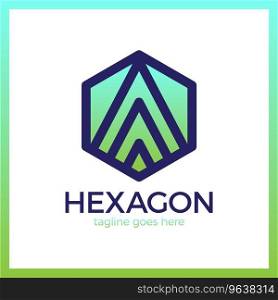 Hexa letter a logo Royalty Free Vector Image