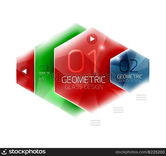 Hexagon abstract geometric background. Hexagon abstract geometric background with shiny light effects. Vector info ui elements