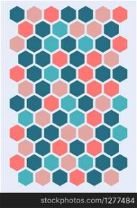 Hexagon background. Design template for brochure, flyer or depliant for business purposes. Vector illustration in retro style