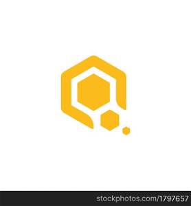 Hexagon Bee vector icon illustration design template