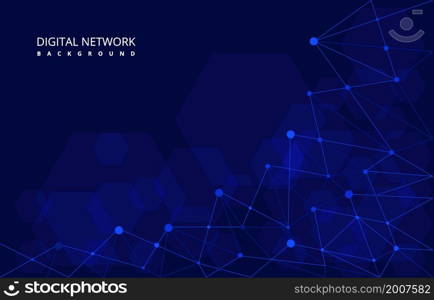 Hexagon Digital Network Connection Internet Computer Technology Background
