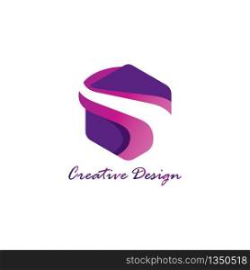 Hexagon gradient awesome creative logo design template