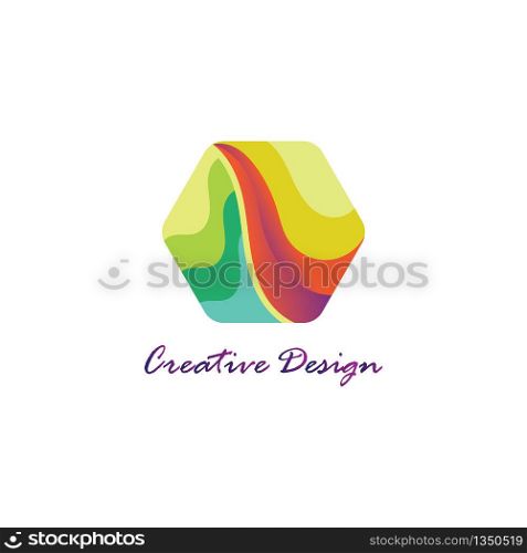 Hexagon gradient awesome creative logo design template