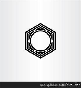 hexagon nut vector icon symbol element design