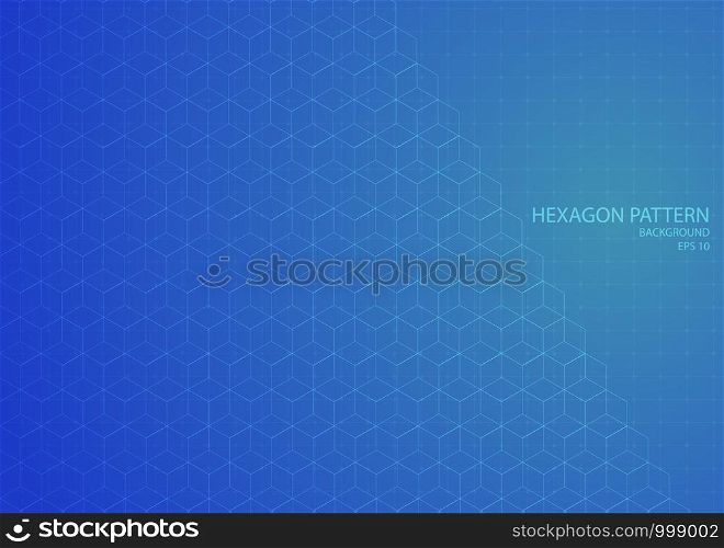 Hexagon pattern background modern grid design line abstract art style. vector illustration
