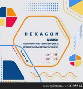 Hexagon poster modern colorful design line design halftone element style. vector illustration