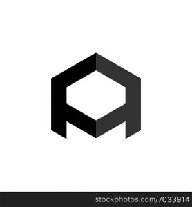 Hexagon Shape A Letter Logo Template