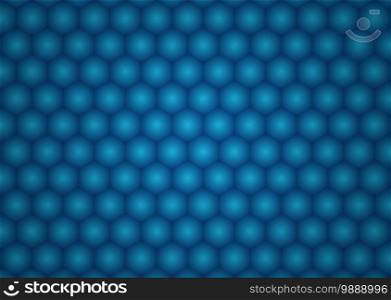 Hexagon shape design honeycomb concept blue light glow design. vector illustration.