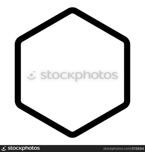 Hexagon shape element icon black color vector illustration flat style simple image