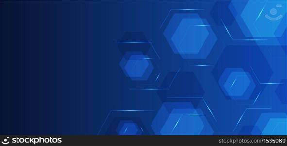 Hexagon shape overlap layer design technology background with space. vector illustration.