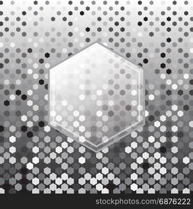 Hexagon silver halftone abstract background, stock vector