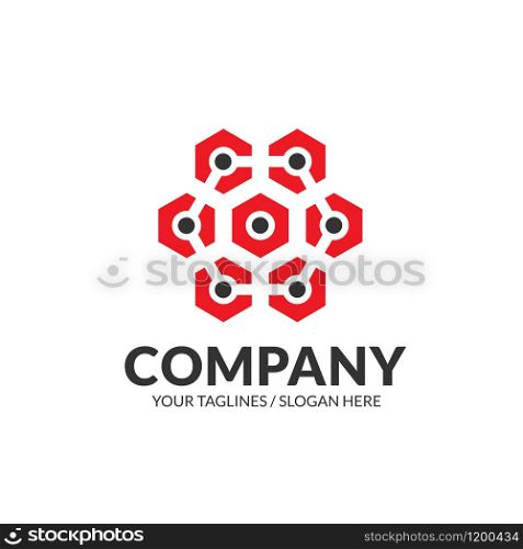 hexagon tech connect logo concept,Tech connection concept.