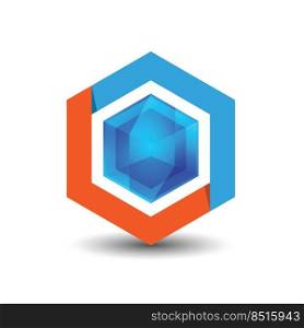Hexagon - Vector logo concept illustration. Hexagon geometric polygonal logo. Hexagon abstract logo. Vector logo template. Design element.