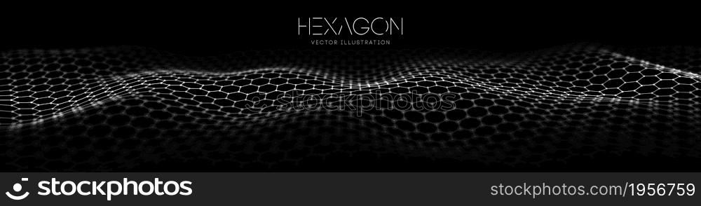 Hexagon wave vector template. Modern 3d graphic geometric background. Digital technology web flow abstract background.. Hexagon wave vector template. Modern 3d graphic geometric background. Digital technology web flow abstract background. EPS 10.