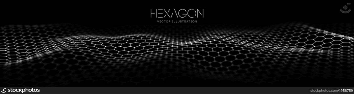 Hexagon wave vector template. Modern 3d graphic geometric background. Digital technology web flow abstract background.. Hexagon wave vector template. Modern 3d graphic geometric background. Digital technology web flow abstract background. EPS 10.