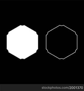 Hexagon with rounded corners icon white color vector illustration flat style simple image set. Hexagon with rounded corners icon white color vector illustration flat style image set